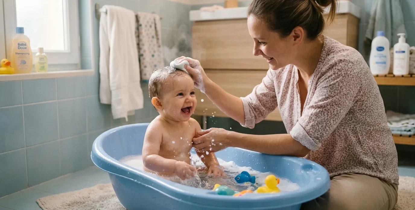 Donner le premier bain à la maison : les bons gestes pour installer bébé en toute sécurité