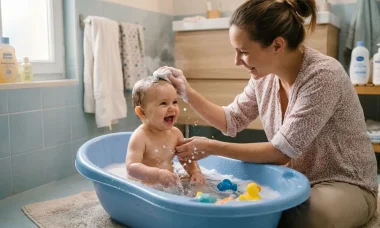 Donner le premier bain à la maison : les bons gestes pour installer bébé en toute sécurité