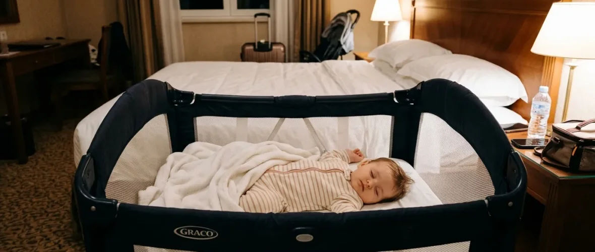 Voyager avec un bébé : le matériel indispensable pour recréer son rituel de sommeil à l’hôtel ou en location