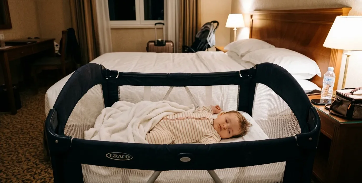Voyager avec un bébé : le matériel indispensable pour recréer son rituel de sommeil à l’hôtel ou en location