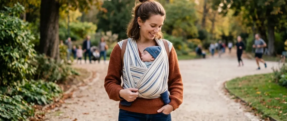 Portage physiologique : installer bébé en écharpe en respectant la courbure naturelle de son dos