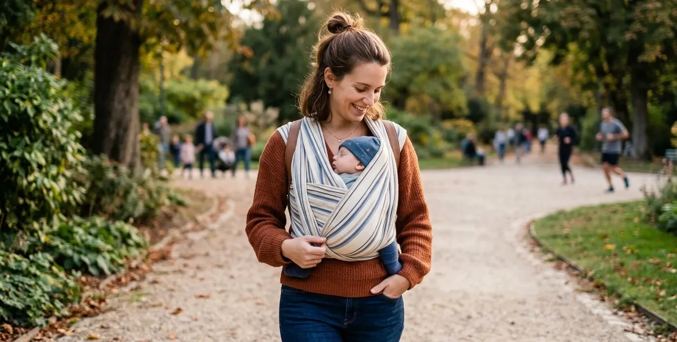 Portage physiologique : installer bébé en écharpe en respectant la courbure naturelle de son dos